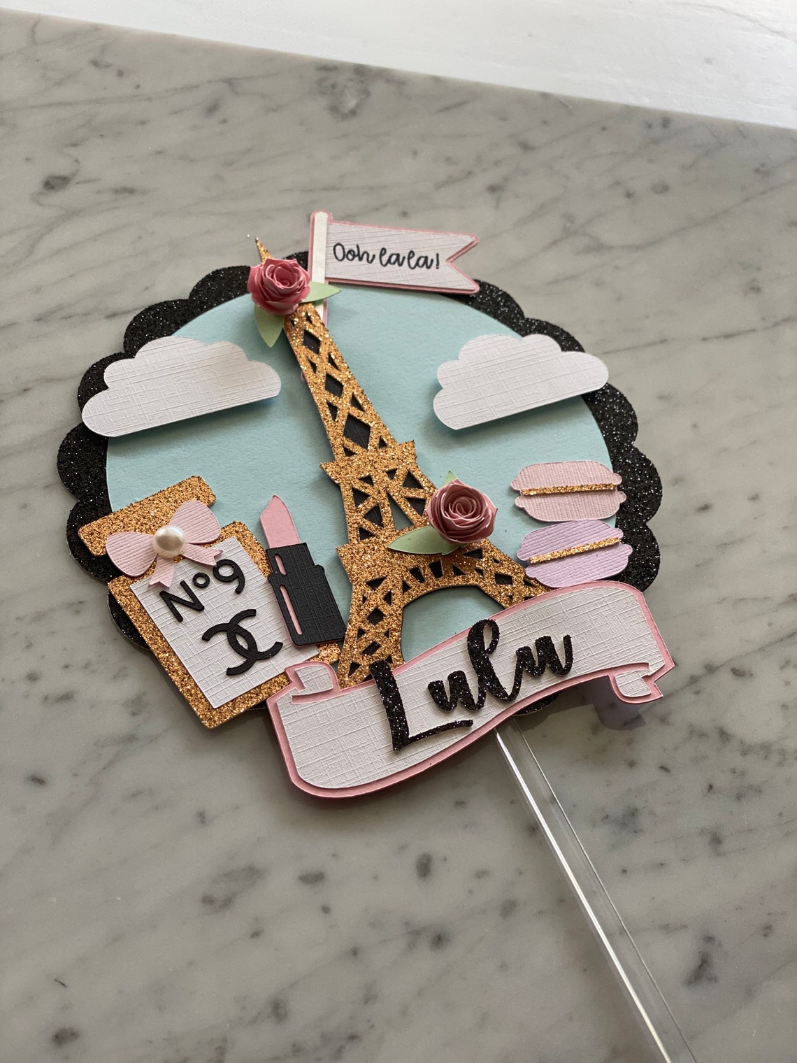 Paris Eiffel Tower Cake Topper Etsy