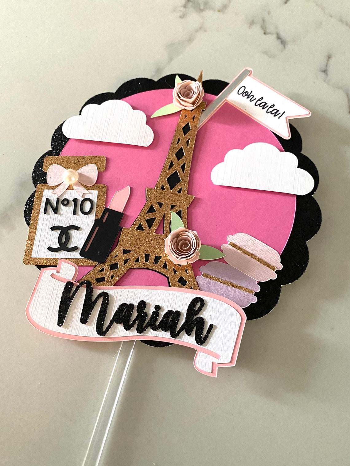 Paris Eiffel Tower Cake Topper Etsy