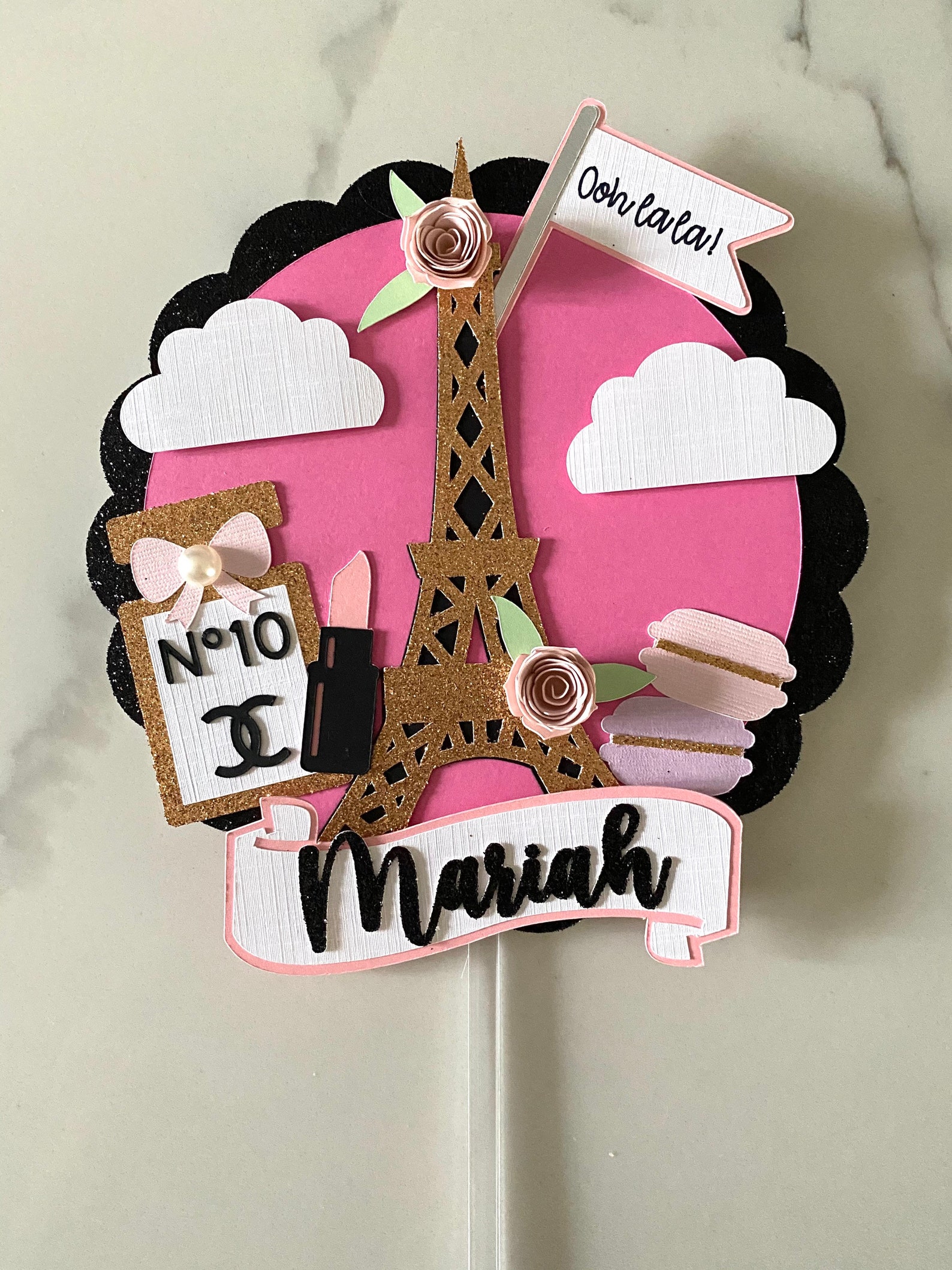 Paris Eiffel Tower Cake Topper Etsy