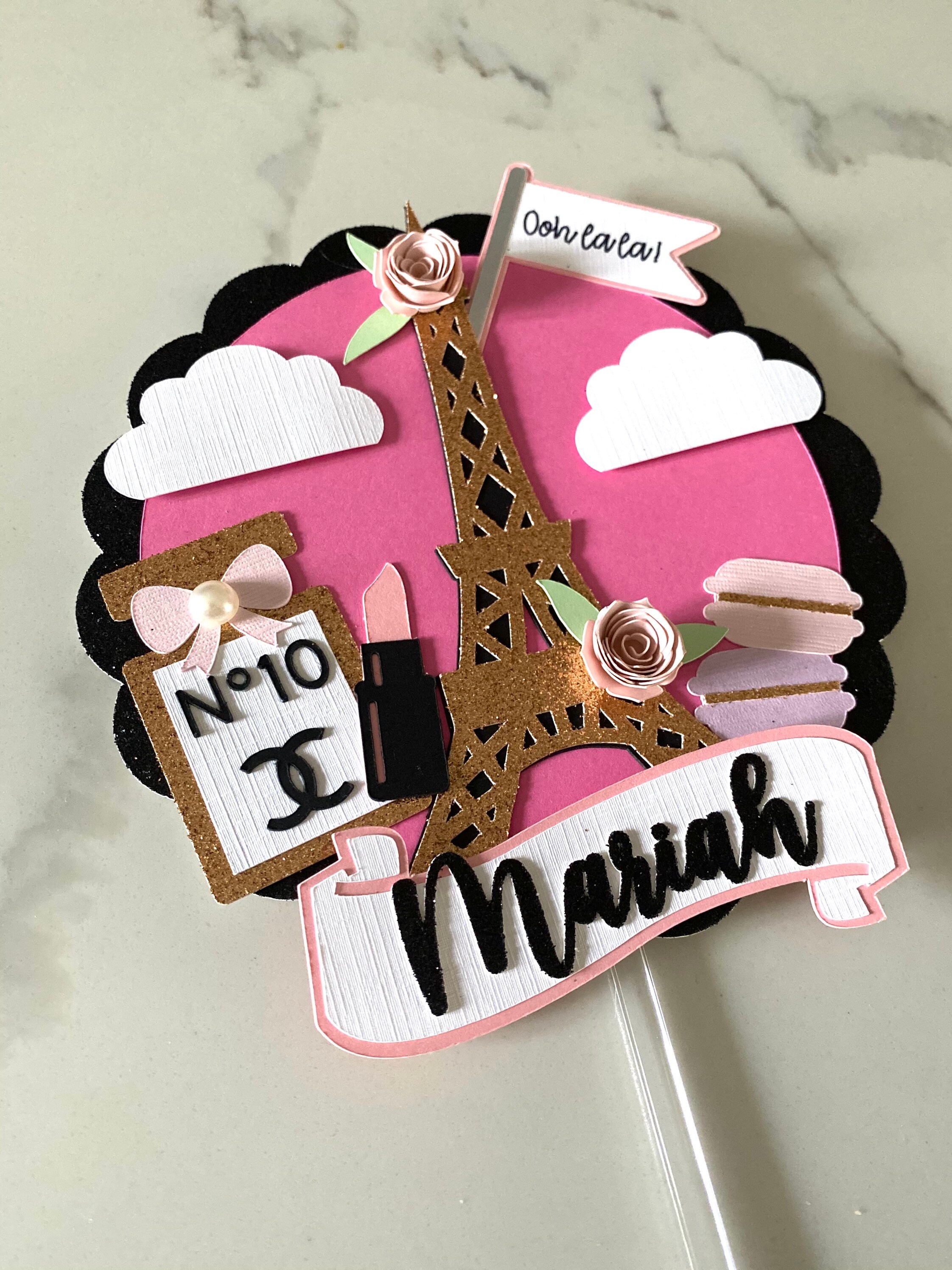 Paris Eiffel Tower Cake Topper Etsy