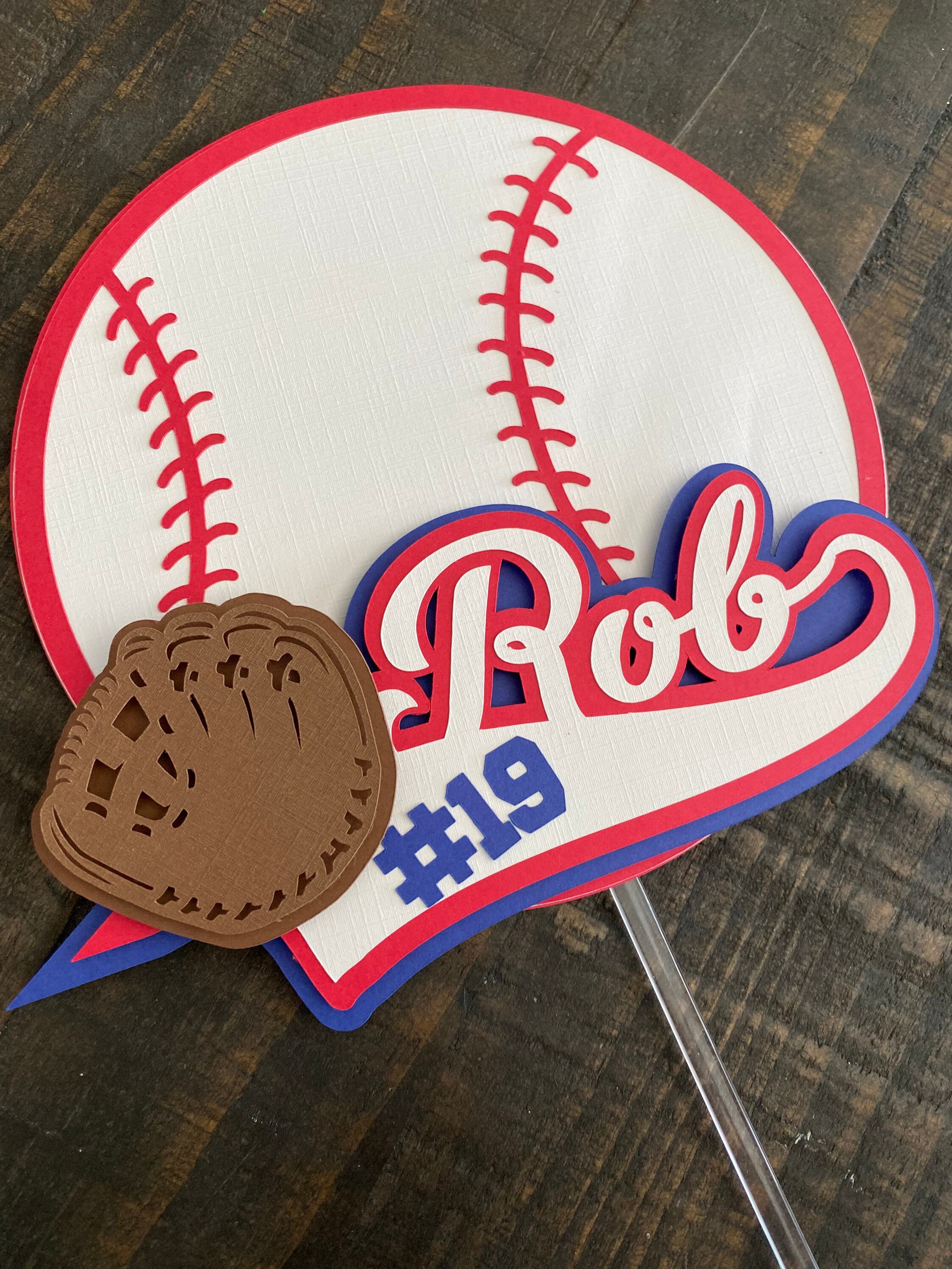Topper de pastel personalizado de béisbol y guante Etsy
