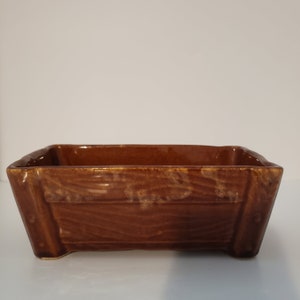 Brush McCoy Brown Drip Glaze Trough Planter