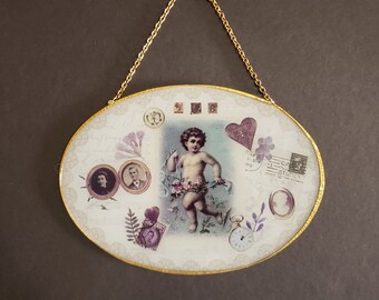 Sellos de medallón de querubín atrapasol vintage Reloj camafeo Corazón Mariposa