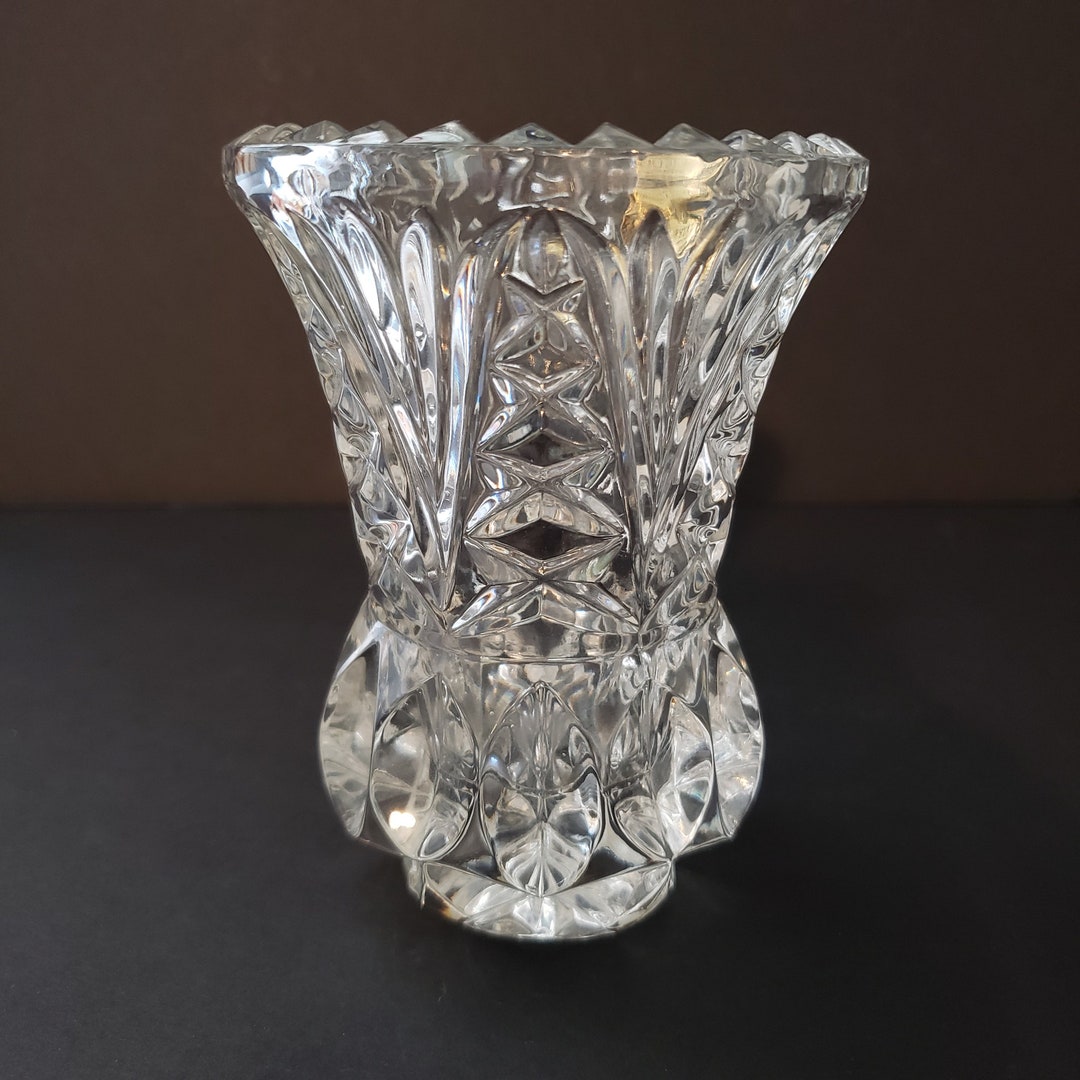 Zajecar Lea Crystal Vase 4.75 in Tall Etsy