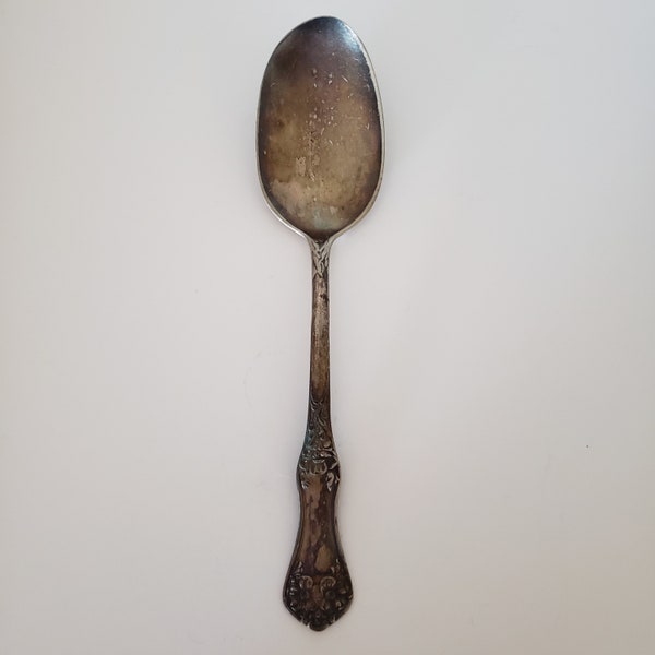 Wm Rogers & Son AA Silverplate Tablespoon Flower 1906