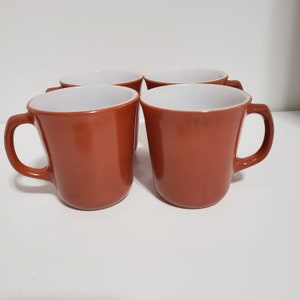 Corning Coffee Cup Set of 4 Burnt Orange MCM