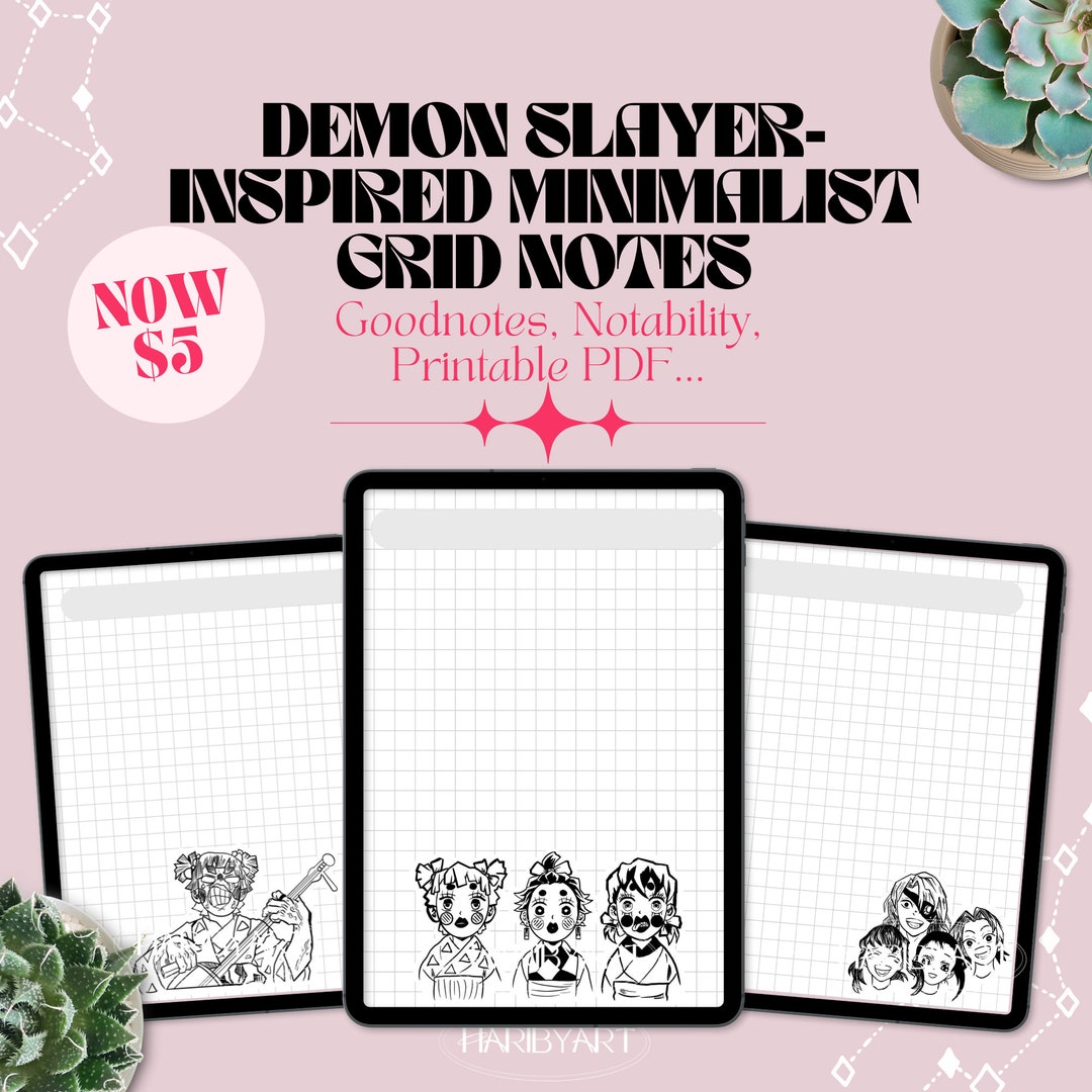 Anime Grid Notes | KNY Inspired, Goodnotes, Notability (PDF & PNG) - Etsy