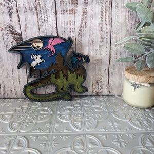 Dragon Layered Wood Art Decor 3D Handmade