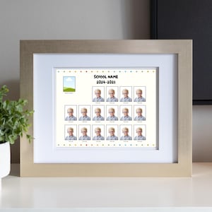 16 student, 1 teacher class composite Canva template, great for daycare, preschool, school portrait photographers - completely editable!