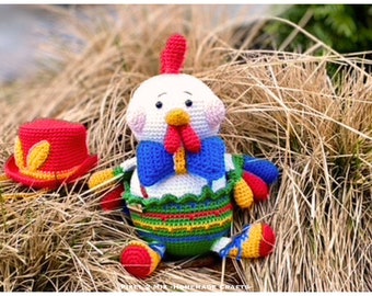Cucu * The (Easter) Rooster with Bunny Hat * PDF Crochet Pattern
