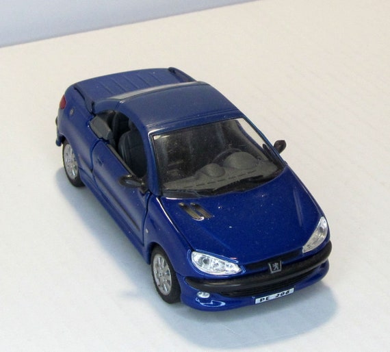 Peugeot 206 Blue Cararama Hongwell BOX. Collectible Metal Toy Car