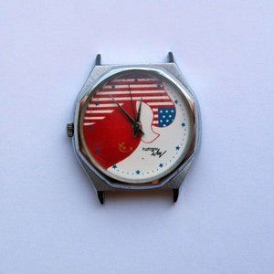 Orologio sovietico vintage Luch. Amicizia tra URSS e USA Watch. Orologio da polso al quarzo anni '80. Orologio russo. Orologio da uomo. Regalo unico per lui immagine 2