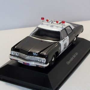 Chevrolet Bel Air Police (City of Norwich), Atlas Box. collectible scale diecast model 1:43. Replica American car. Police Cars Collection.