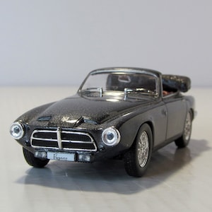 Handmade Convertible Pegaso Z-102 1955. Author work. Scale diecast model 1:43. Replica cabriolet car. Single copy. custom diecast car