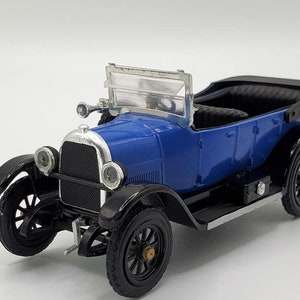 Fiat Mod. 501, RIO made in Italy 1980s. Vintage collectible toy car. scale diecast model 1:43. Blue italian car. replica italian car.