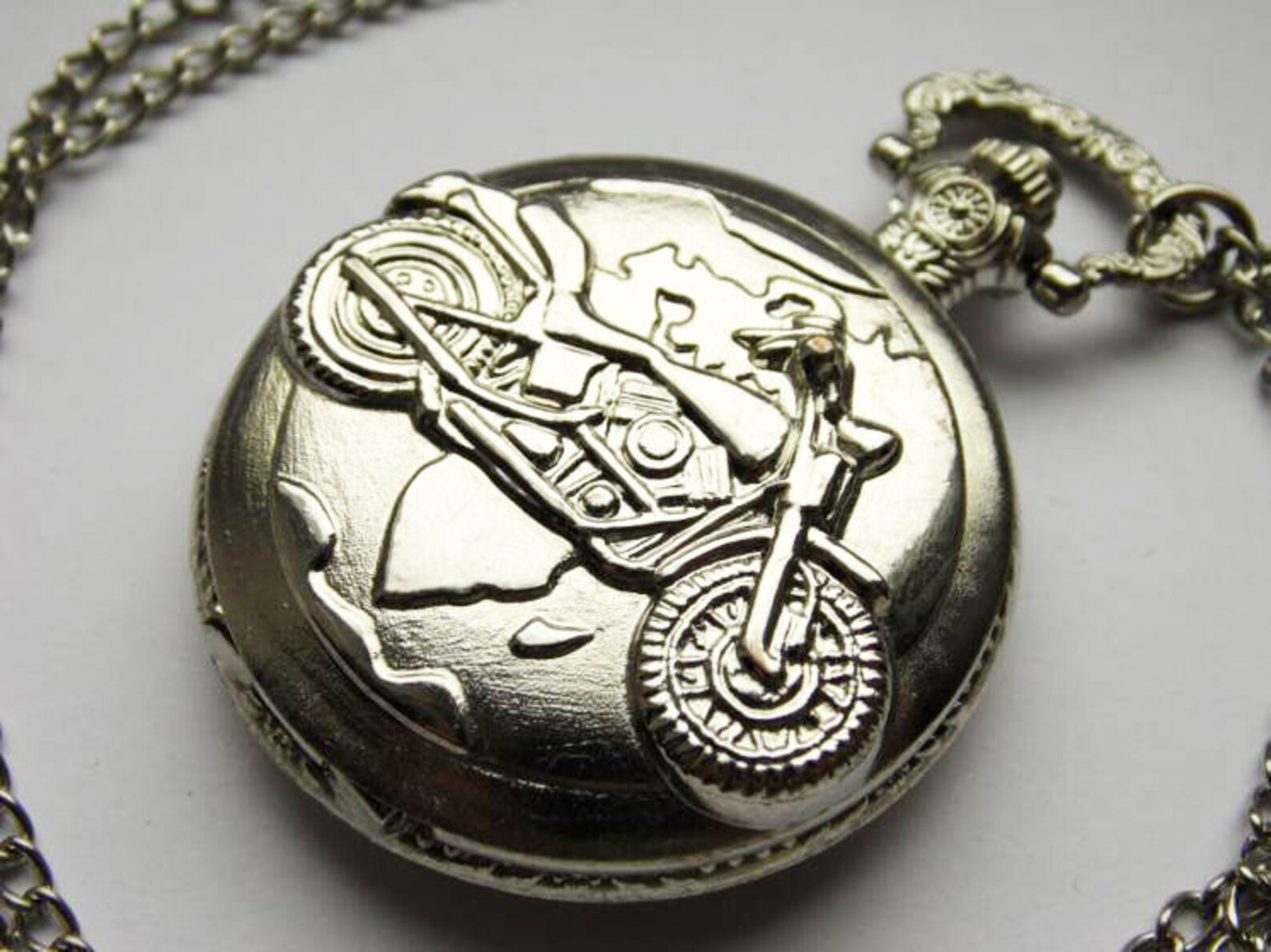 Motorcycle Large Pocket Watch. Quartz Mens Watch. Mens Watch Etsy New