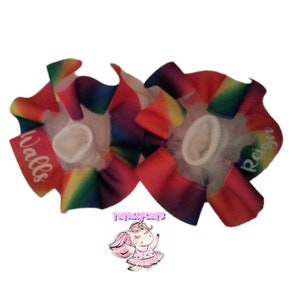 Custom Ruffle Socks Ruffle Socks with names Rainbow