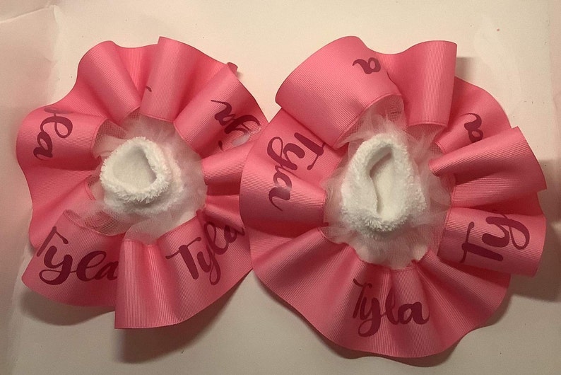 Custom Ruffle Socks Ruffle Socks with names Pink