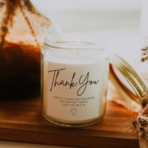 Personalised Thank You Candle Thank You Gift Personalised Thank You Gift Thank You Candle Thank You Present Thank You image 1