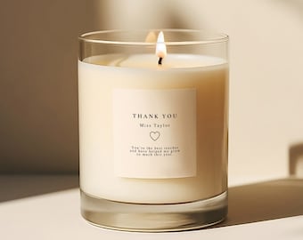 Personalised Thank You Teacher Candle | Thank You Gift | Personalised Thank You Gift | Thank You Candle | Thank You Teacher | Thank You