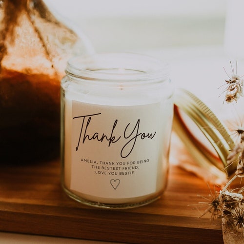 Personalised Thank You  Candle | Thank You Gift | Personalised Thank You Gift | Thank You Candle | Thank You Present | Thank You