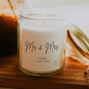 Mr & Mrs Wedding Day Gift | Wedding Gift Candle | Couples Wedding Gift | Wedding Gift | Personalised Wedding Gift | Gift For Newlyweds