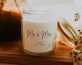 Mr & Mrs Wedding Day Gift | Wedding Gift Candle | Couples Wedding Gift | Wedding Gift | Personalised Wedding Gift | Gift For Newlyweds