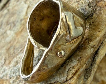 Enganche con forma de corazón, en bronce dorado, PX-339B