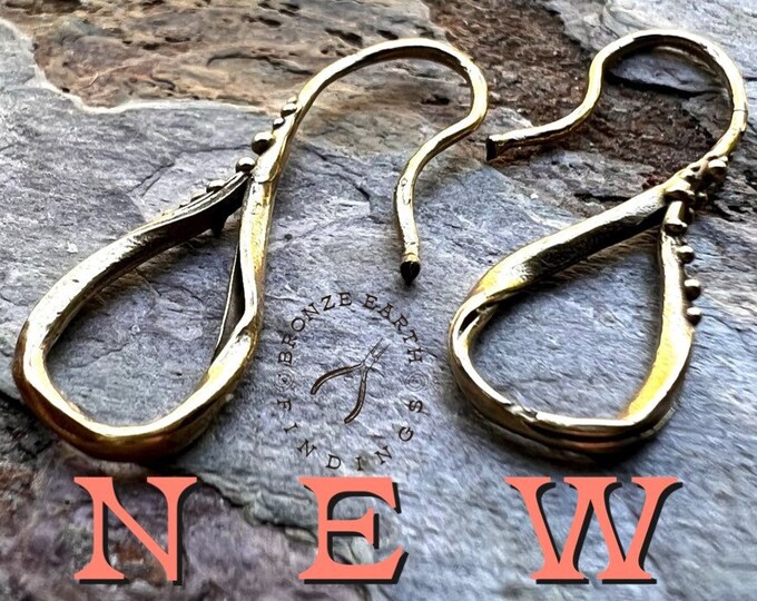 Dotted Earring Wires W/ Big Twisted Loop in Gold Bronze - GB-908 - Etsy
