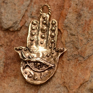 Artisan Hand of Fatima, Bronze Hamsa, LD-837 (one)