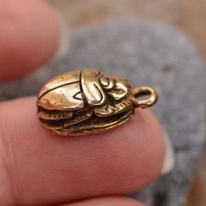 Bronze Egyptian Scarab with Hieroglyphics, (ONE) LD-540