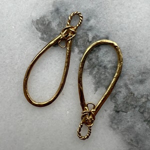Rustic Grooved Open Teardrops in Gold Bronze, Earring Componets - LD-1008 (PAIR)