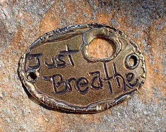 Just Breathe Bracelet Focal or Link in Gold Bronze LD-287