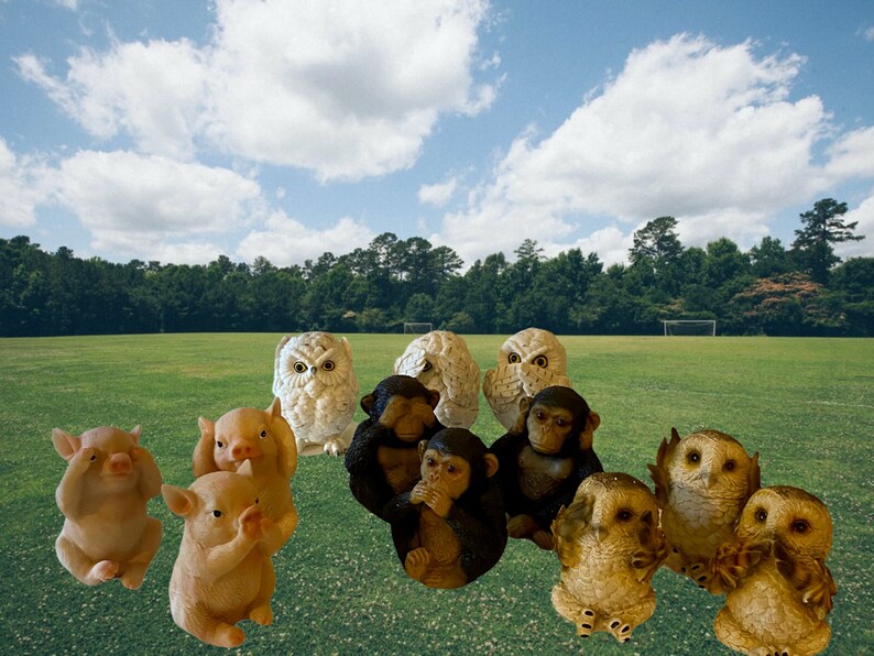 see no Evil Set of Three Wise figurines Hear no Evil speak no Evil
