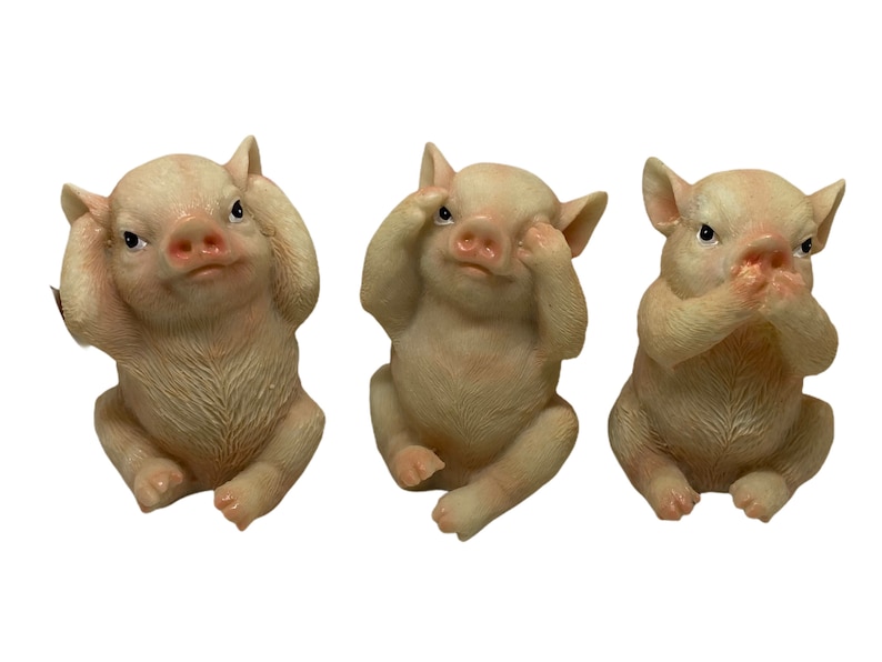 see no Evil Set of Three Wise figurines Hear no Evil speak no Evil