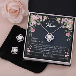 Collier et boucles d'oreilles en or, cadeau fête des mères, maman ma force, cadeau personnel maman, cadeau d'une fille, cadeau d'un fils, carte-cadeau faite main
