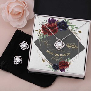 Collier et boucles d'oreilles en or, cadeau de fête des mères, la meilleure maman, cadeau personnel pour maman, cadeau d'une fille, cadeau d'un fils, carte-cadeau faite main