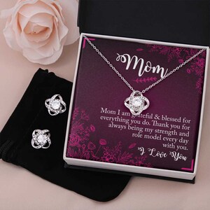 Collier et boucles d'oreilles en or, cadeau de fête des mères, maman reconnaissante, cadeau personnel maman, cadeau pour maman, enfant à maman, carte-cadeau faite main