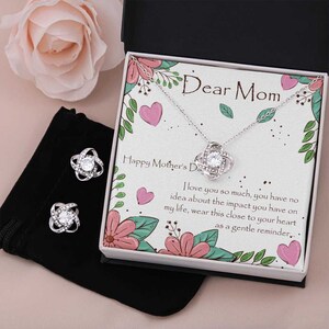 Collier et boucles d'oreilles en or, cadeau de fête des mères, petit rappel pour maman, cadeau personnel pour maman, cadeau d'une fille, cadeau d'un fils, carte-cadeau faite main