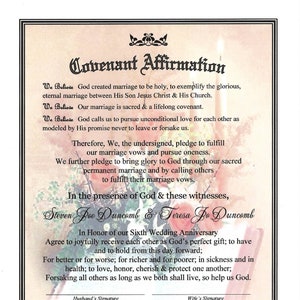 The Sweetest Word Ever Marriage Covenant Renewal Certificate/optional certificate holder/optional 4.25&quot; x 5.5&quot; matching plastic laminates