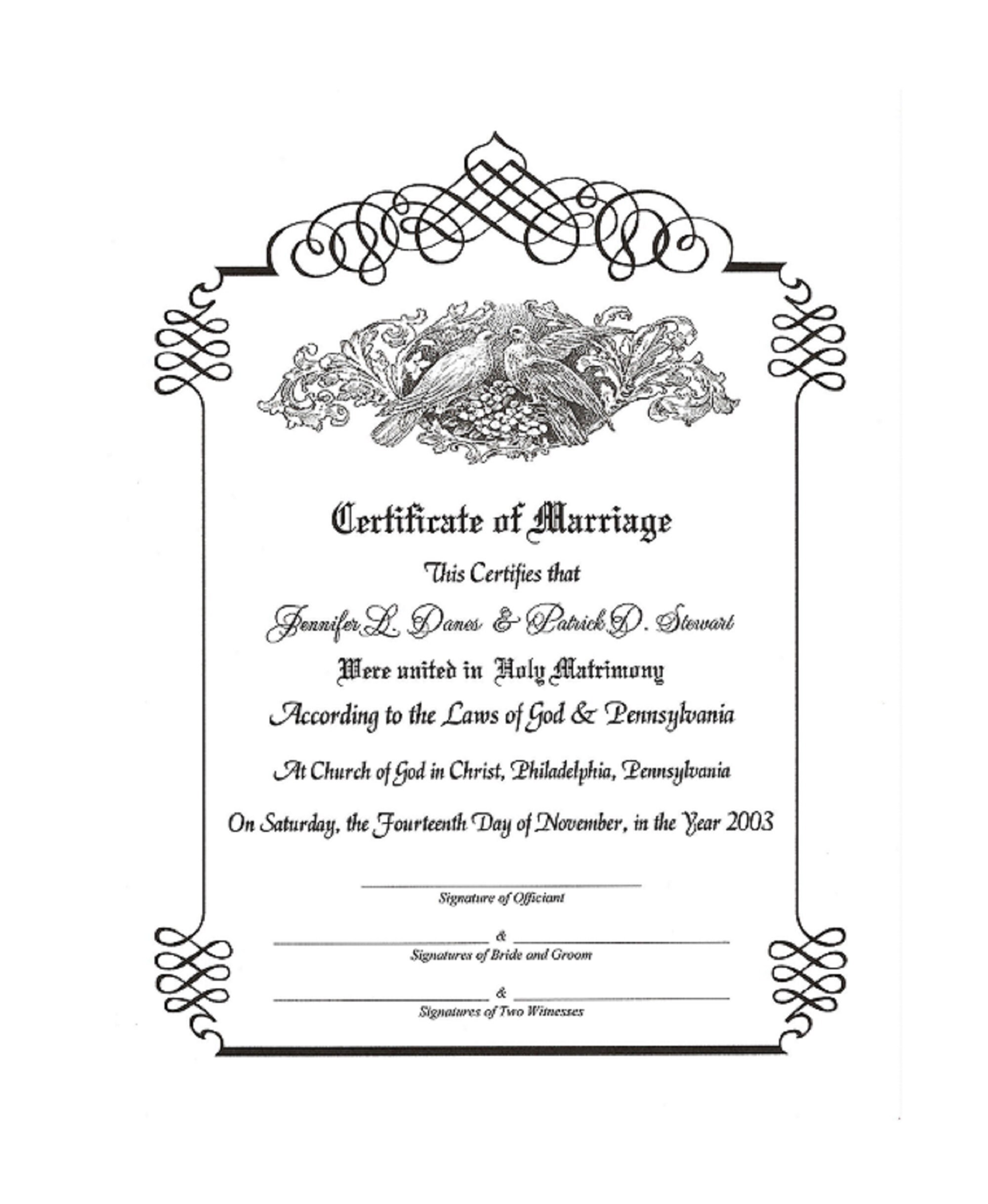Blank Marriage Certificate - Beloved (118858)