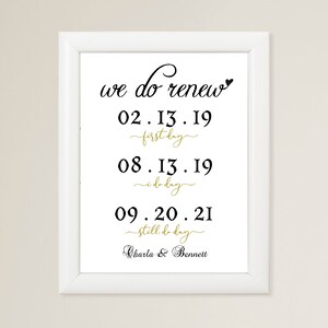 Editable, Printable We Do Renew Sign 16&quot; x 20&quot;/frame or display on easel or both/editable wedding signage