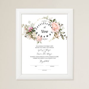 Editable His Love in Our Hearts Marriage Vow Renewal Certificate Template 8x10/Corjl editing/edit & print on own laptop and printer
