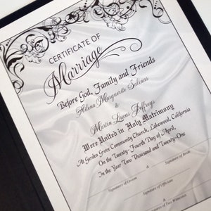 Matchless Love Certificate of Marriage/optional certificate holder/optional 4.25&quot; x 5.5&quot; matching plastic laminates