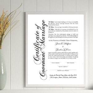 To Build a Marriage on Christ Certificate of Covenant Marriage 8.5x11/opt certificate holder/opt pocket-sized plastic laminates