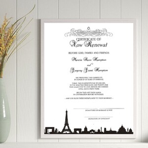 Love in Every Corner of the World Marriage Vow Renewal Certificate Template 8x10/Corjl/edit & print from computer
