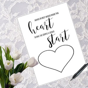 Plantilla de tarjeta con consejos y los mejores deseos en un corazón, 5 x 7, fácil de editar en Corjl, editar e imprimir en su propia computadora portátil e impresora o llevar a una imprenta local