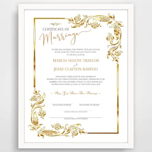 Real Love is Golden Heiratsurkunde Vorlage 8.5x11/easy Corjl Schnitt/edit und print von Ihrem eigenen Laptop und Drucker