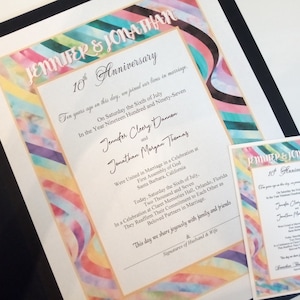 Joyful Celebration Anniversary Certificate/optional certificate holder/optional matching 4.25&quot; x 5.5&quot; plastic laminates