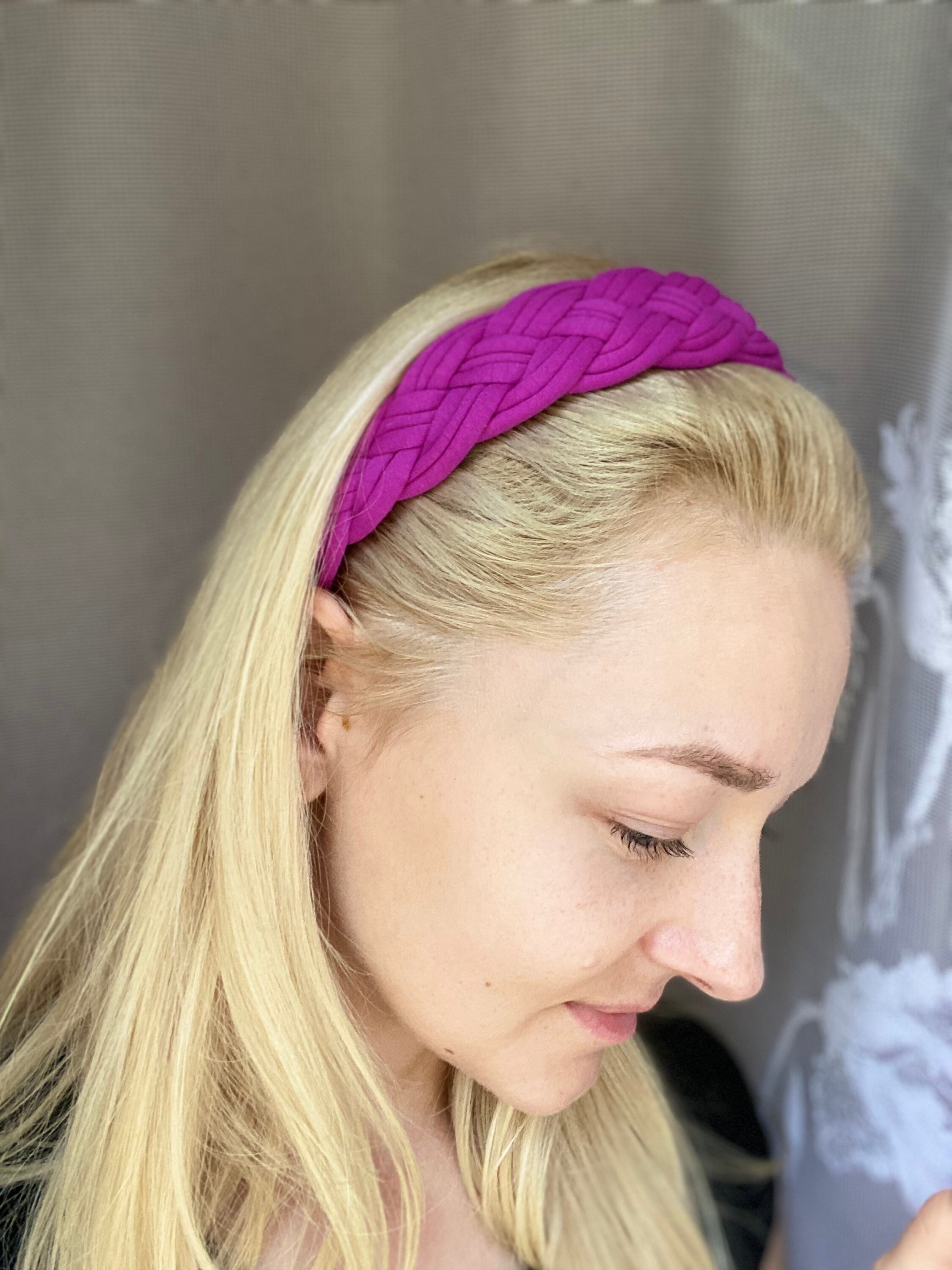 Purple woven headband. Adult headband for women. Etsy